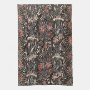 Moody Dark Academia Botanical Lily Wall Art Tea Towel