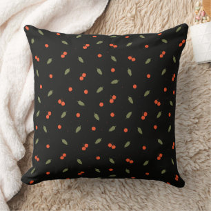Moody Dark Autumn Berries Rustic Botanical Cushion