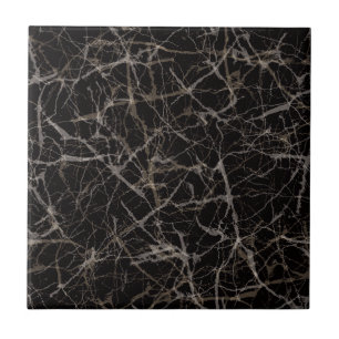 Moody Dark Elegant Black Marble Stone Texture  Tile