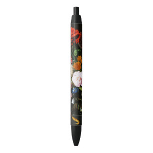 Moody Dark Floral Botanical Fine Art Print Black Ink Pen