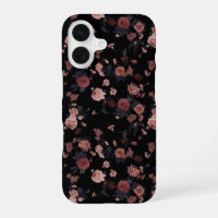 Moody Dark Floral Vintage Red Roses iPhone Case