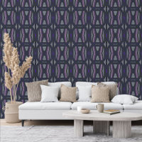 Moody Dark Purple Medium Grey Bohemian Art Pattern