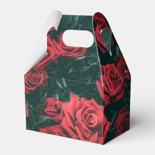 Moody Dark Red Roses Floral Pattern Background Favour Box