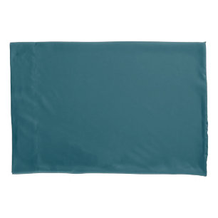 Moody Dark Teal Forest Green Solid Color Pillowcase