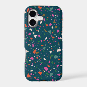 Moody Dark Teal Terrazzo Phone Case
