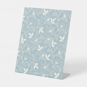 Moody Dark Victorian Botanical Floral Pattern Pedestal Sign