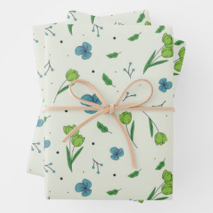 Moody Dark Victorian Botanical Floral Pattern Wrapping Paper Sheet