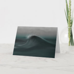 Moody deep green wave in storm card