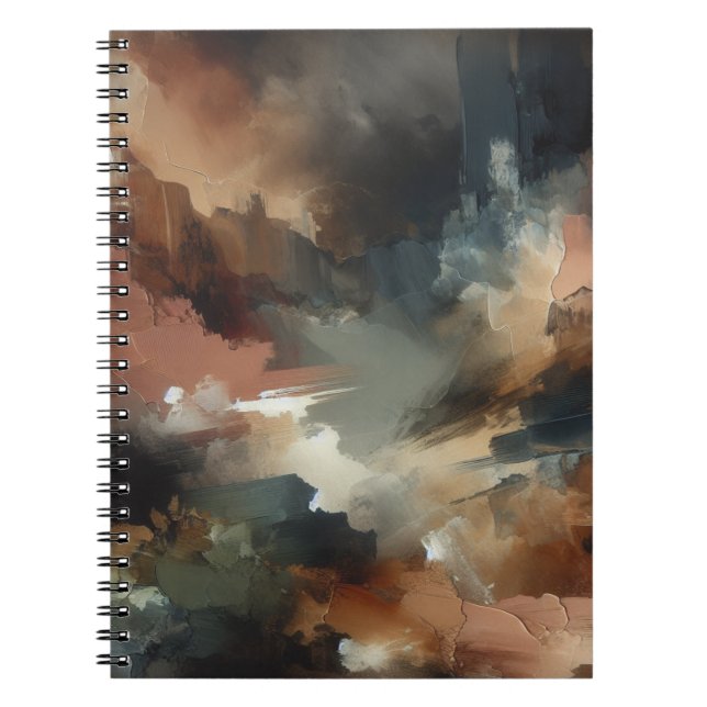 Moody Earth Tone Abstract Art Notebook (Front)