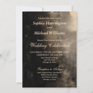 Moody Elegance Wedding Invitation Template Digital