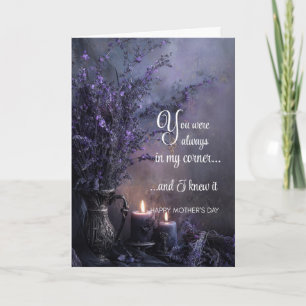 Moody, Elegant Mother's Day Lavender Dark Floral  Card