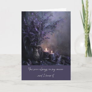 Moody, Elegant Mother's Day Lavender Dark Floral  Card