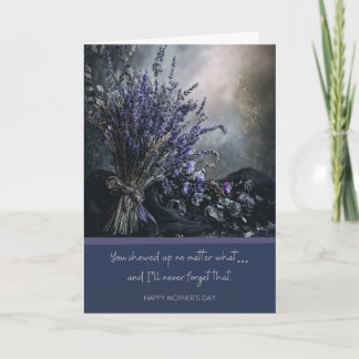 Moody, Elegant Mother's Day Lavendr Dark Floral Card
