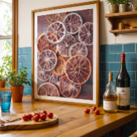 Moody fall dry orange warm kitchen wall art