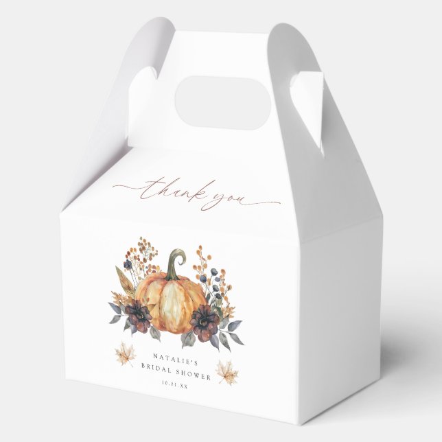 Moody Fall Floral Bridal Shower Favour Box (Front)