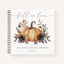Moody Fall Floral Bridal Shower Guest Book
