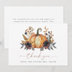 Moody Fall Floral Bridal Shower Thank You Card