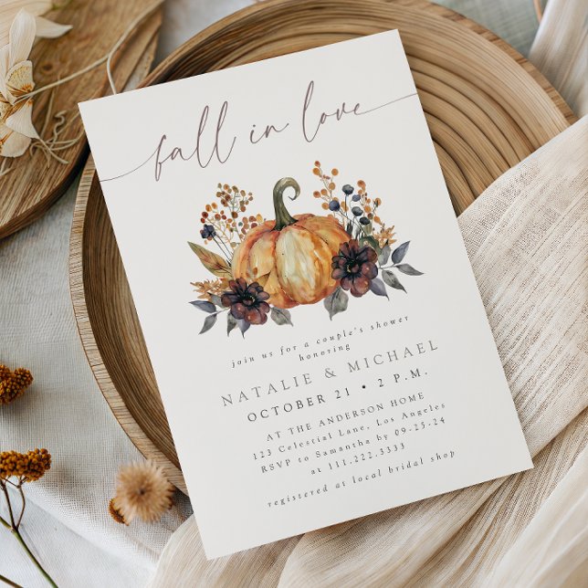 Moody Fall Floral Couple's Shower Invitation (Creator Uploaded)