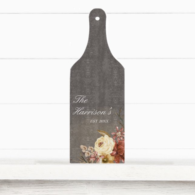 Moody Fall Floral Custom Wedding Cutting Board (Creator Uploaded)