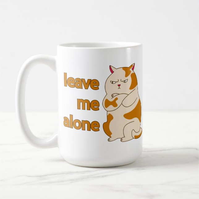 Moody fat cat leave me alone  coffee mug (Left)