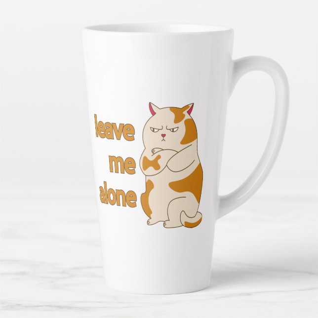 Moody fat cat leave me alone   latte mug (Right)
