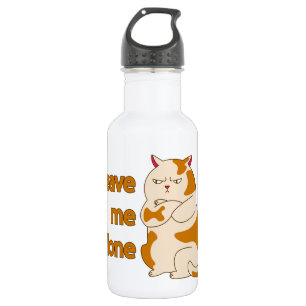 Moody fat cat leave me alone  stainless steel wate 532 ml water bottle