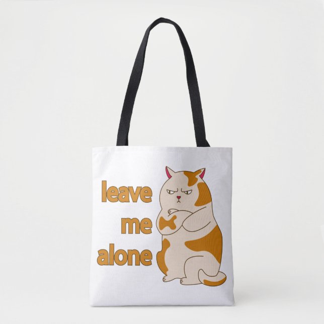 Moody fat cat leave me alone tote bag (Front)