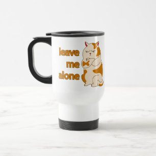 Moody fat cat leave me alone travel mug