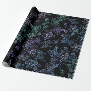 Moody Floral Art Nature Witch Purple Moods Flowers Wrapping Paper