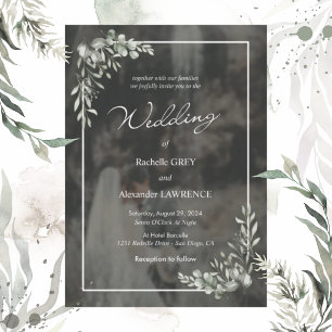 Moody Floral Elegant Eucalyptus Design Wedding Invitation