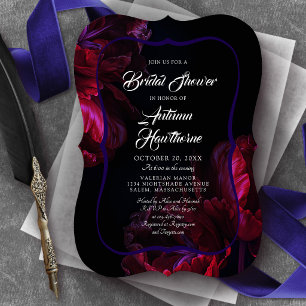 Moody Floral Gothic Bridal Shower Invitation