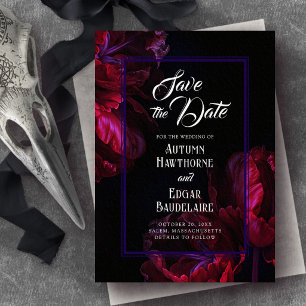 Moody Floral Gothic Save the Date
