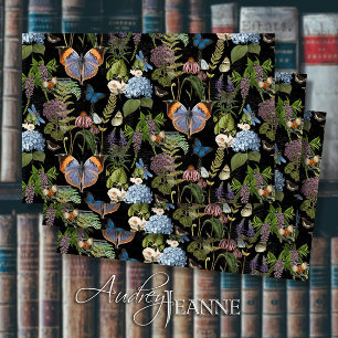 Moody Floral Meadow Butterfly Ephemera Decoupage Tissue Paper