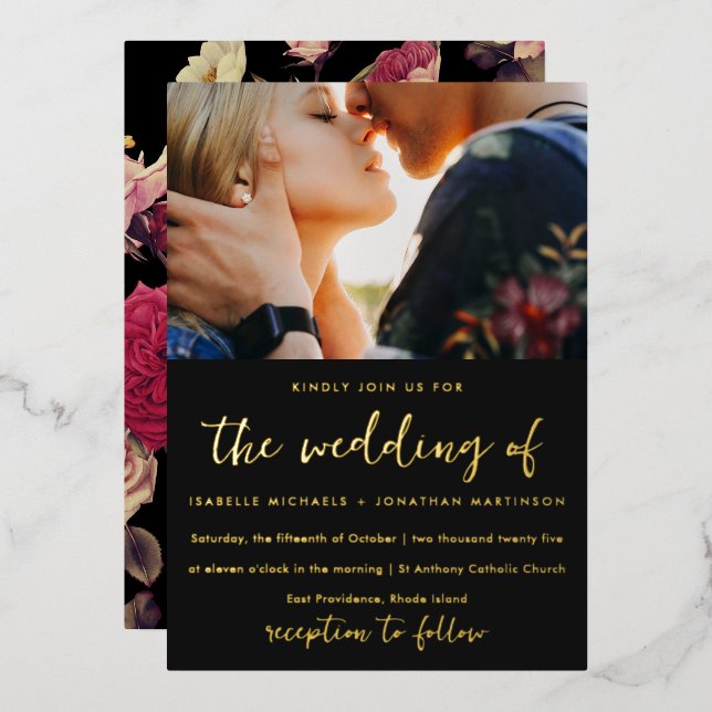 Moody Floral Photo Wedding (Front/Back)