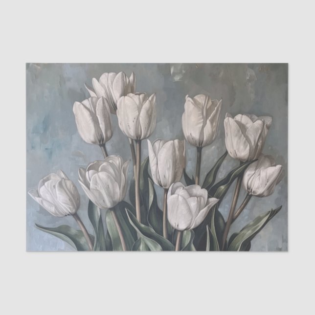 Moody Floral Tulips Tissue Paper (Front)