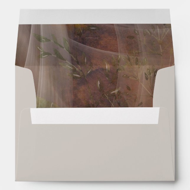 Moody Floral Vellum Wedding Envelope (Back (Bottom))