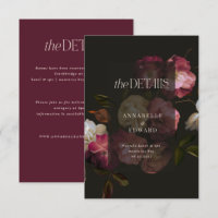 Moody Floral Wedding Details Burgundy & Black