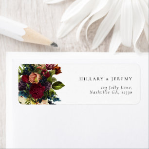 Moody Floral Wedding Return Address