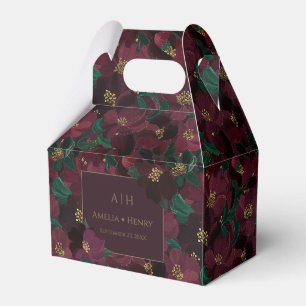 Moody Floral Wedding Rich Autumn Botanical Favour Box