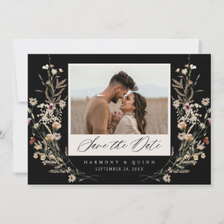 Moody Floral Wedding Save the Date