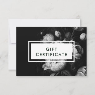 Moody Flowers Black and White Gift Certificate