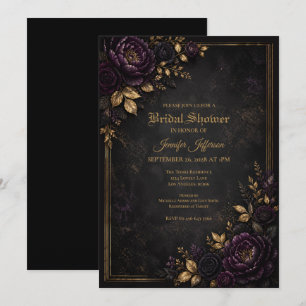 Moody Flowers Gothic Bridal Shower invitation
