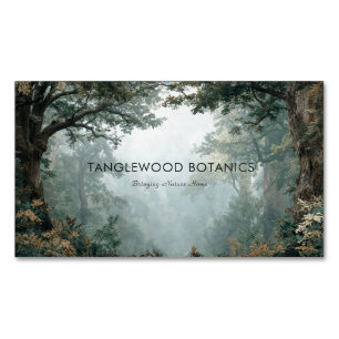 Moody Foggy Forest Mystical Deep Woods Magnetic Business Card