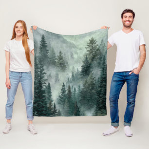Moody Forest  Fleece Blanket