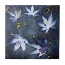 Moody Forest Floor Blue and White Cyanotype