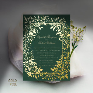 Moody Forest Foliage Elegant Gold Classic Wedding