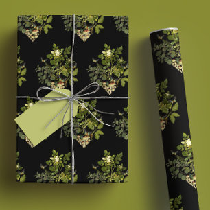 Moody Forest Glam Botanical Diamond Wrapping Paper Sheet