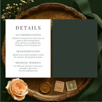 Moody Forest Green Elegant Wedding Details