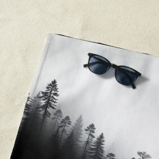 Moody Forest Shower Curtain Beach Towel