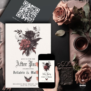 Moody Goth Rosewood After Party QR Code Save The Date